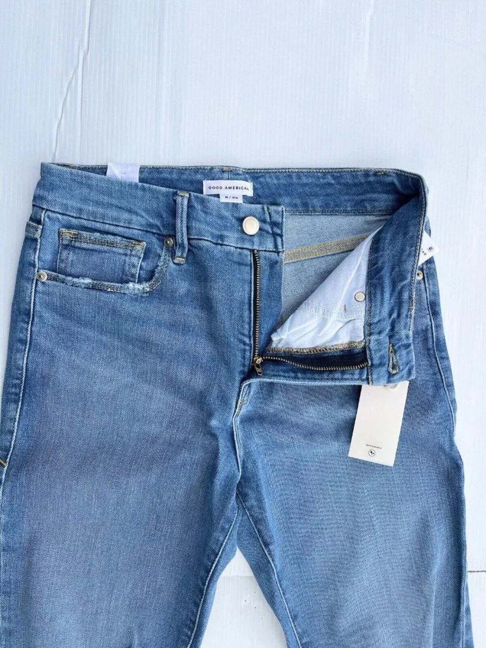 Good American Good Classic Jeans 25 28 29 Indigo 334 High Rise Straight